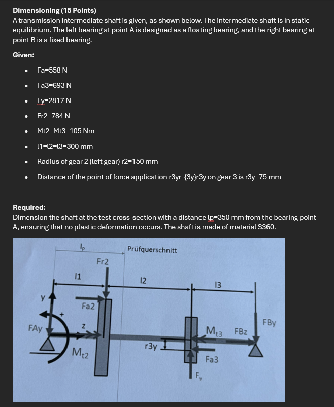 Dimensioning ( 1 5 Points ) A transmission