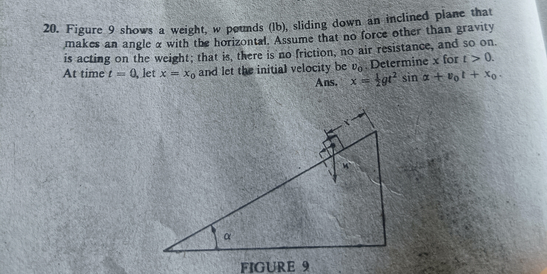 Figure 9 shows a weight, w pounds ( 1 b 2 2 . Add
