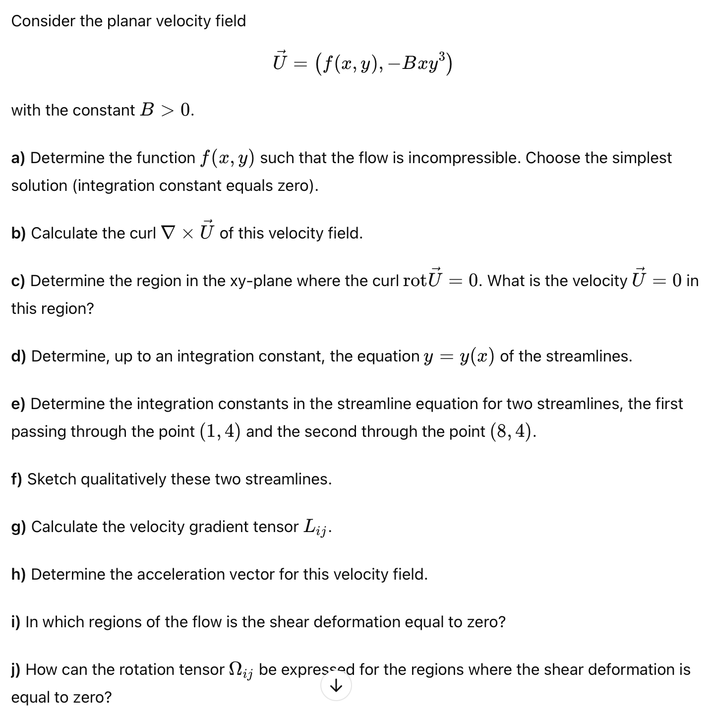 Consider the planar velocity field vec ( U ) = (