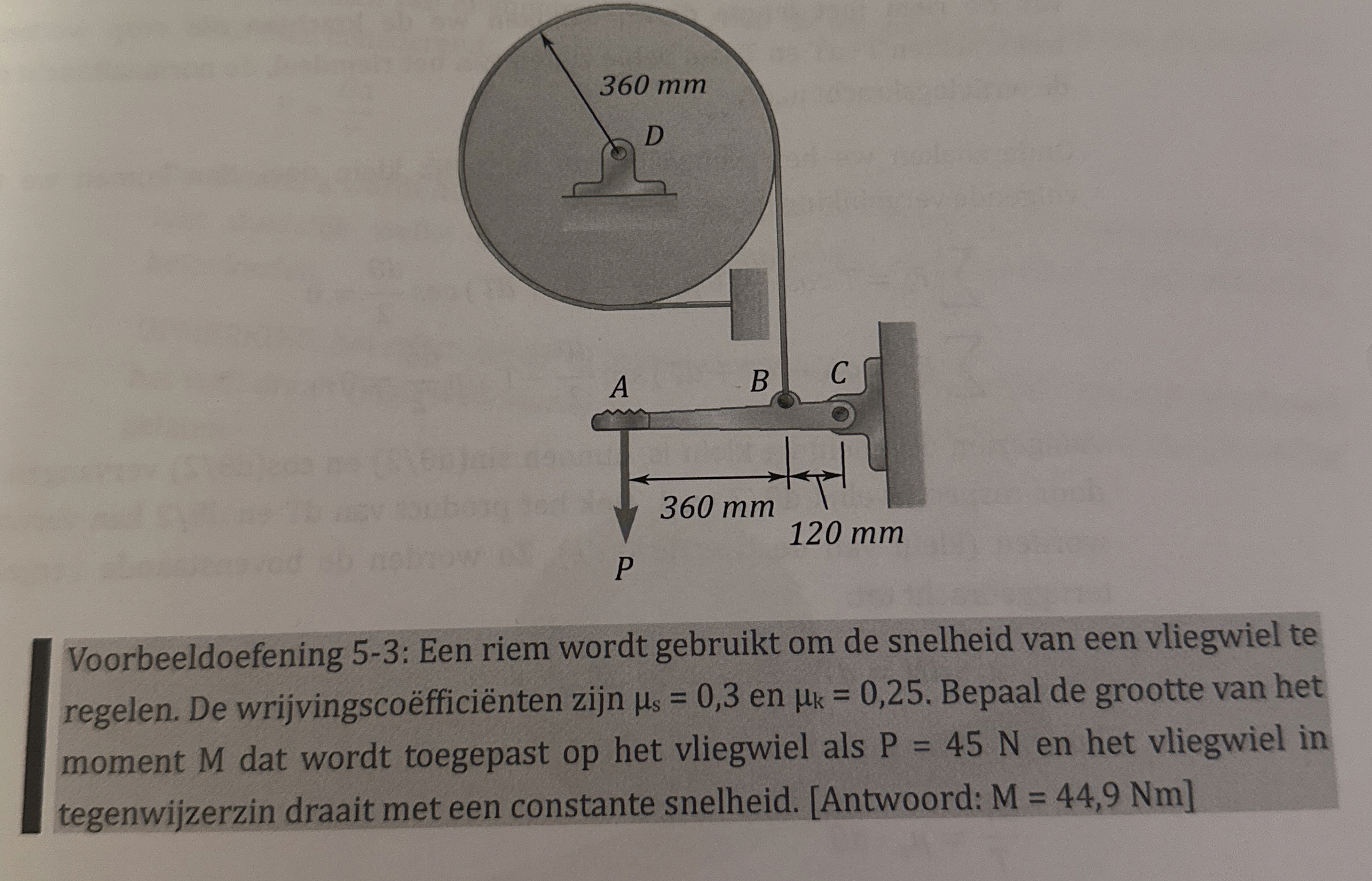Voorbeeldoefening 5 - 3 : Een riem wordt gebruikt