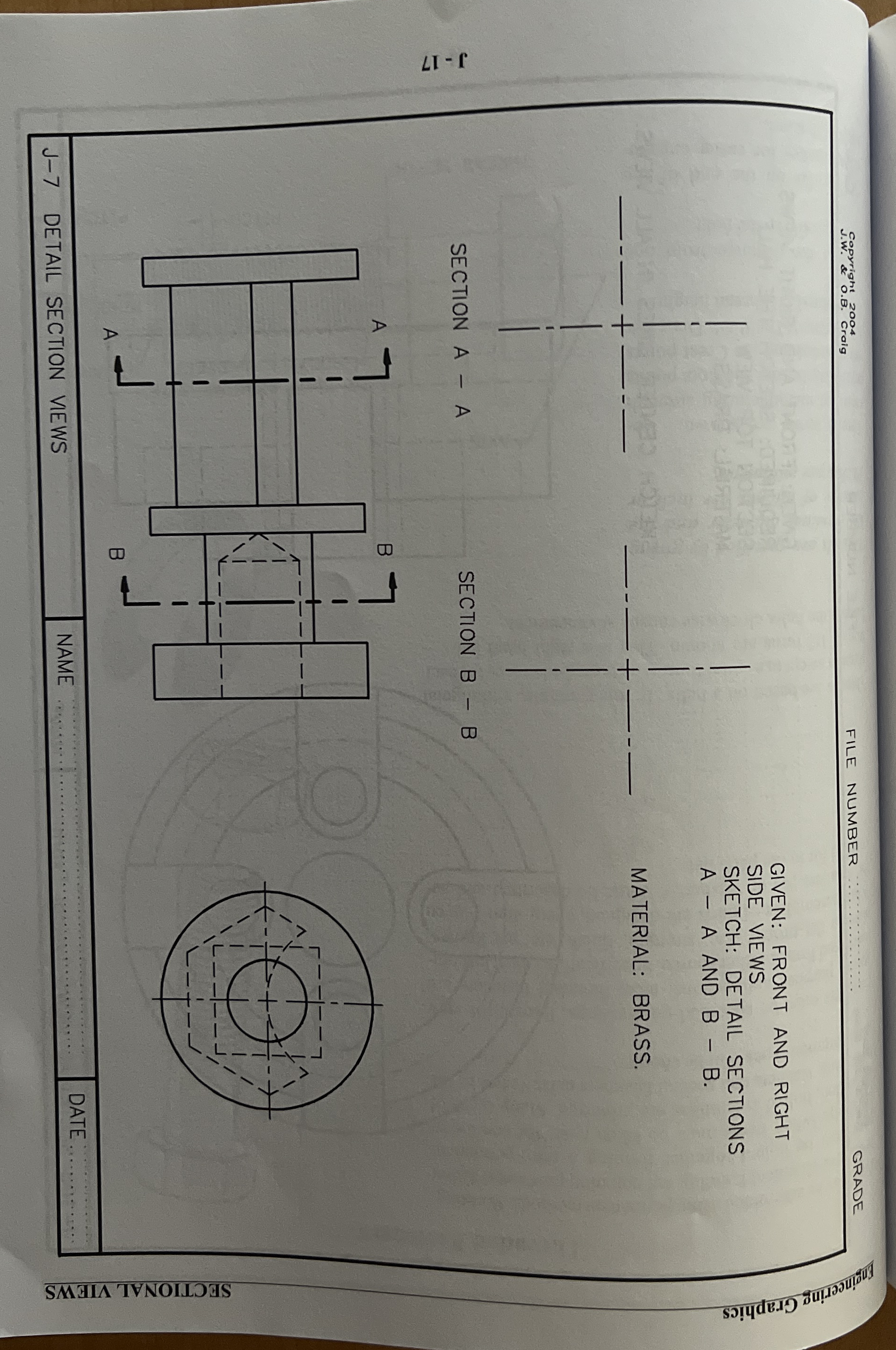 GIVEN: FRONT AND RIGHT SIDE VIEWS SKETCH: DETAIL