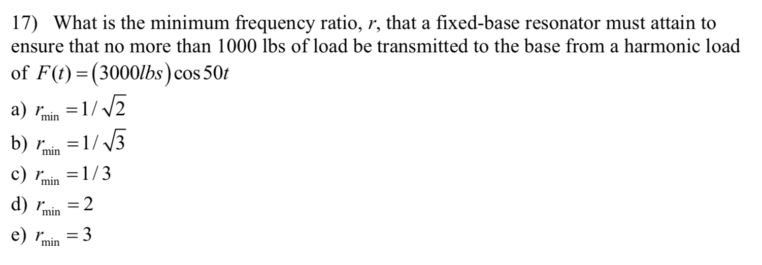 What is the minimum frequency ratio, r , that a