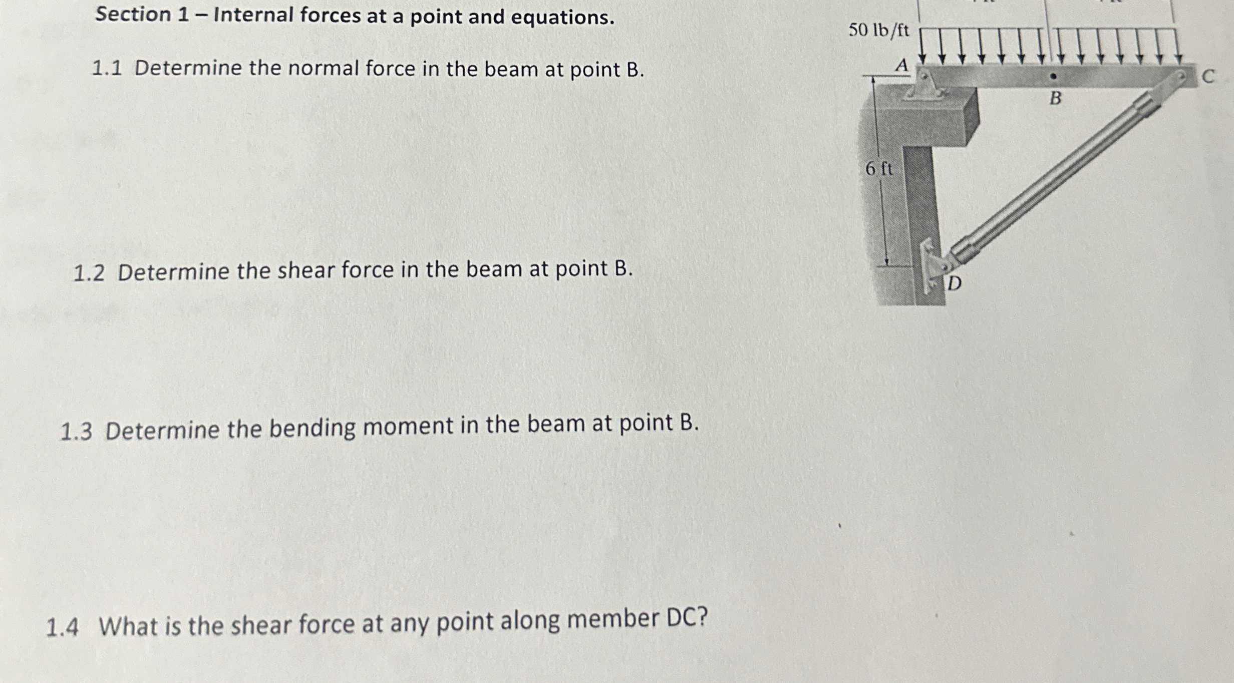 Section 1 - Internal forces at a point and