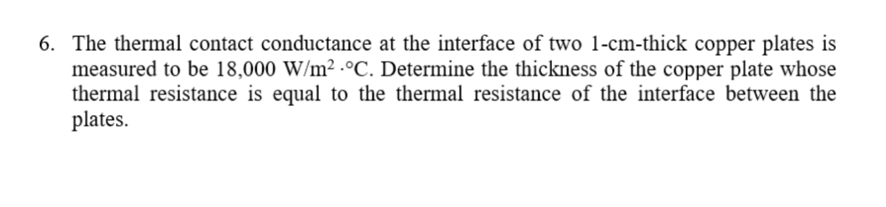 The thermal contact conductance at the interface