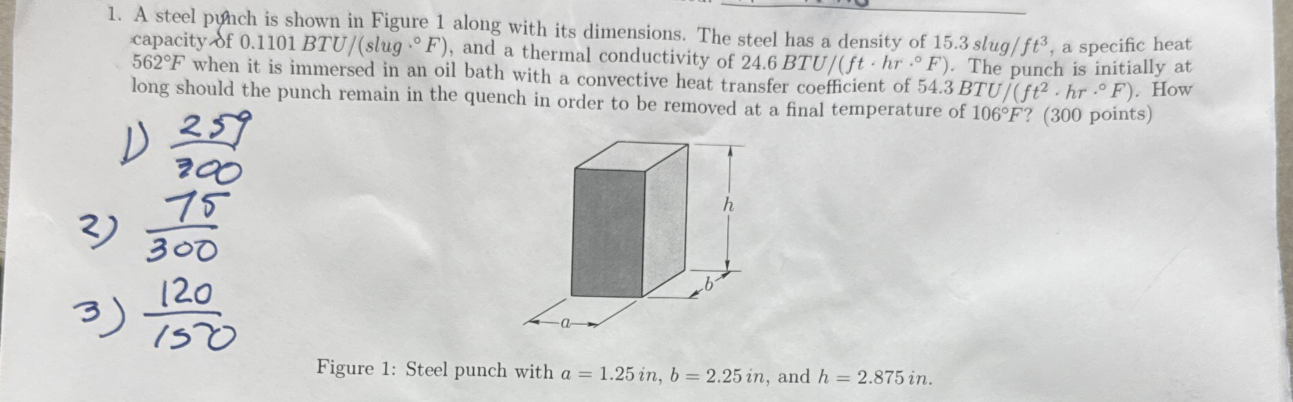 A steel punch is shown in Figure 1 along with its