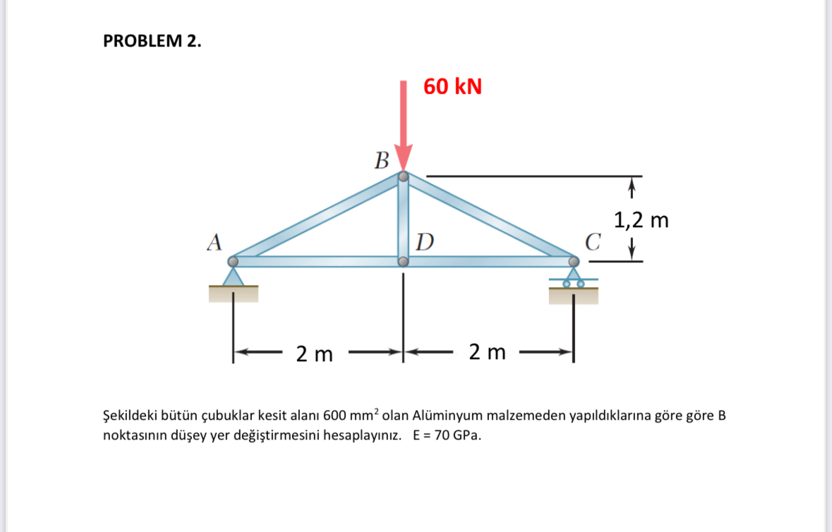 PROBLEM 2 . ekildeki b t n ubuklar kesit alan 6 0