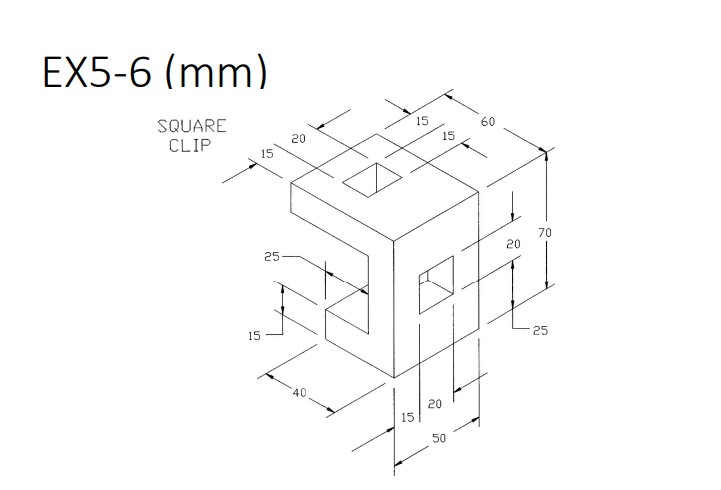 EX 5 - 6 ( mm ) in autocad with projectors