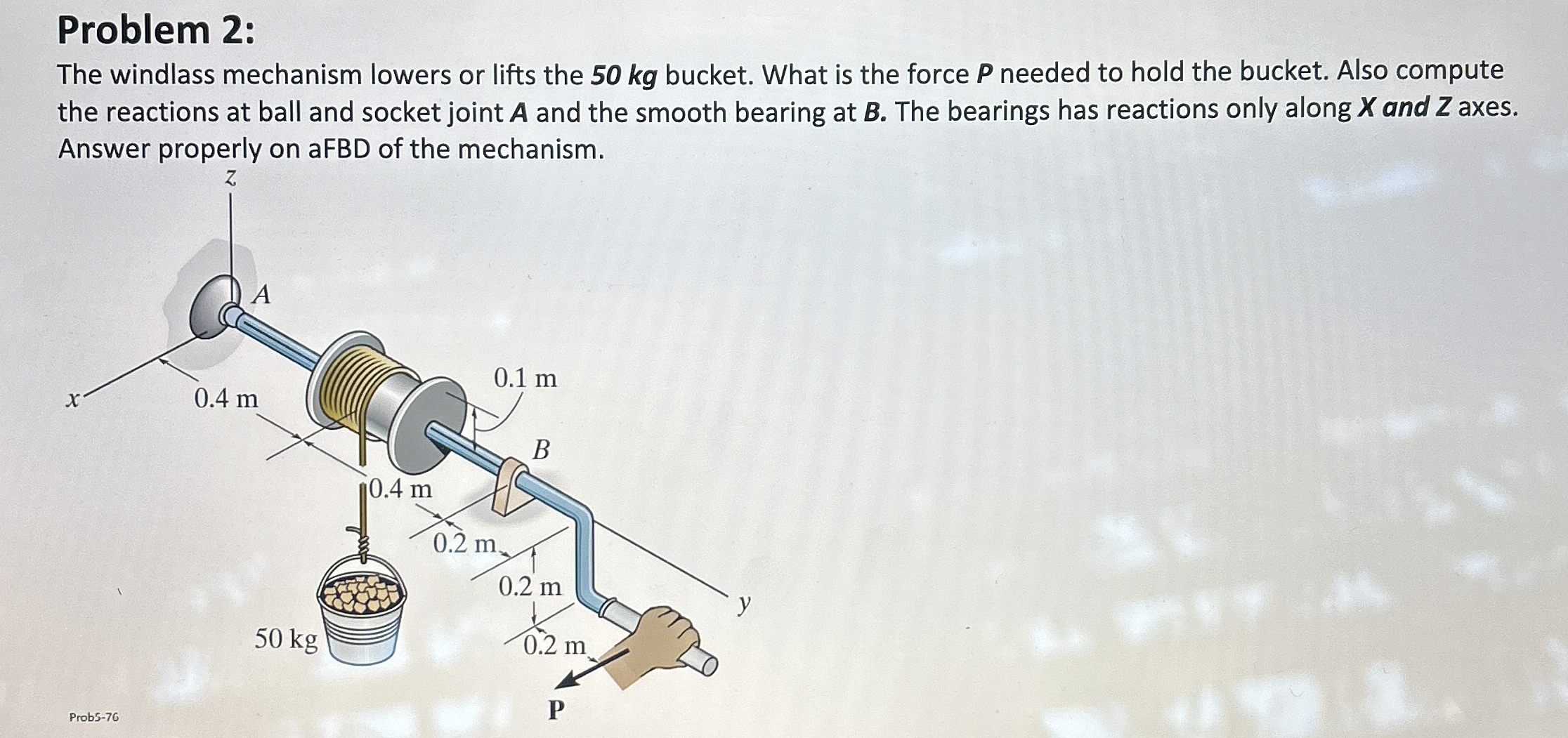 Problem 2 : The windlass mechanism lowers or