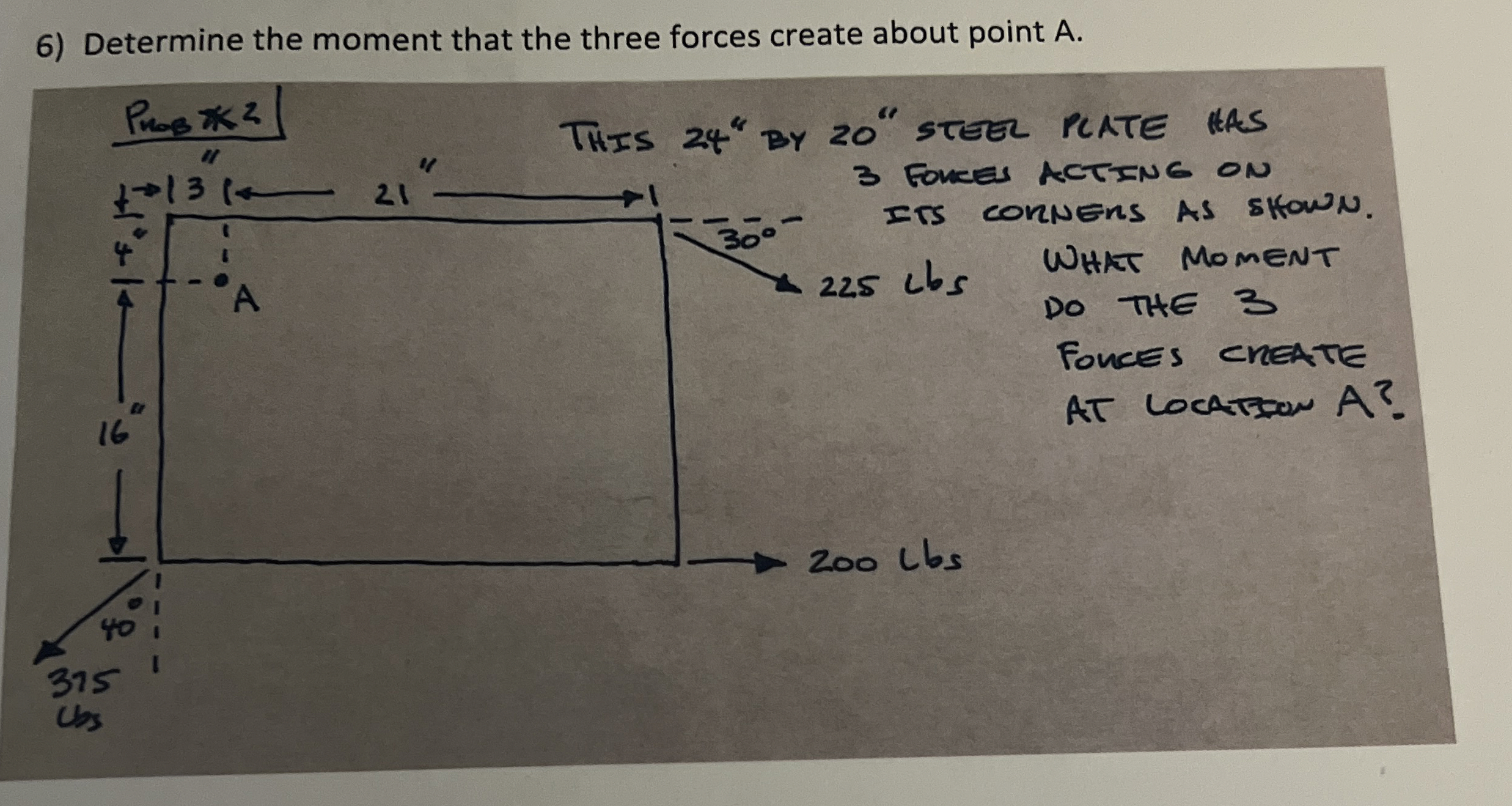 Determine the moment that the three forces create