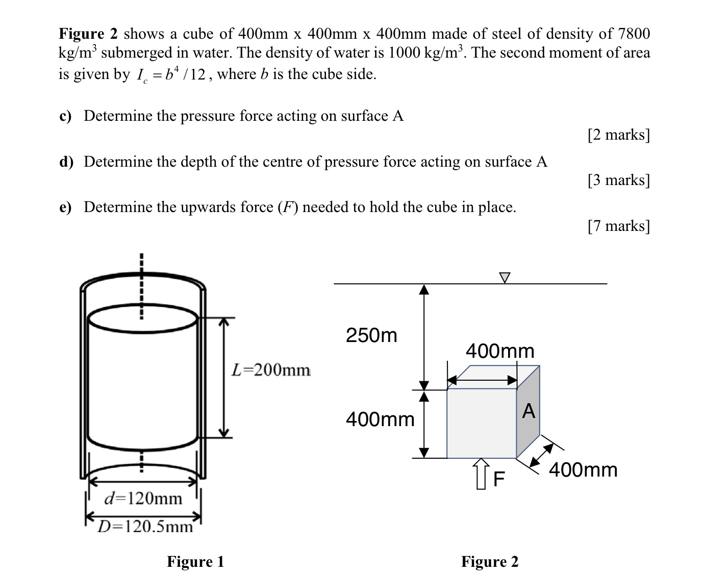 Figure 2 shows a cube of 4 0 0 m m 4 0 0 m m 4 0
