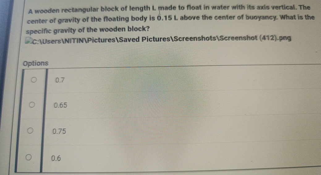 A wooden rectangular block of length L made to