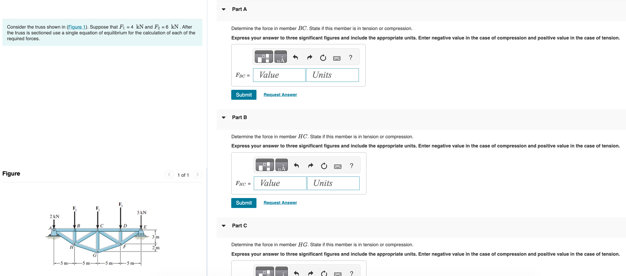 Part A Consider the truss shown in ( Figure 1 ) .