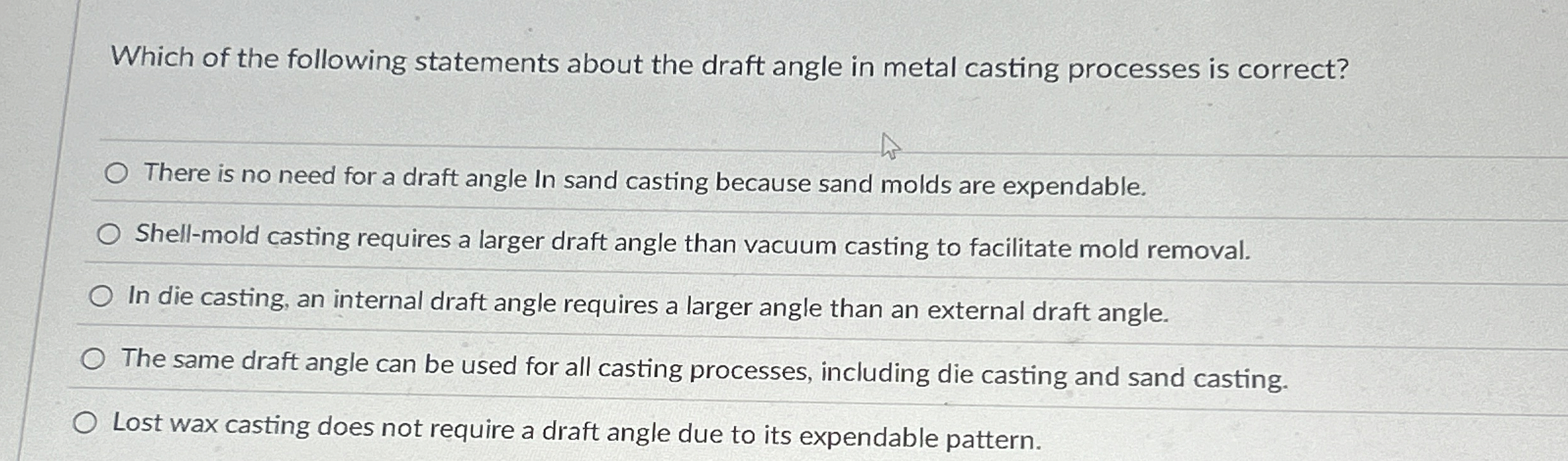 Which of the following statements about the draft