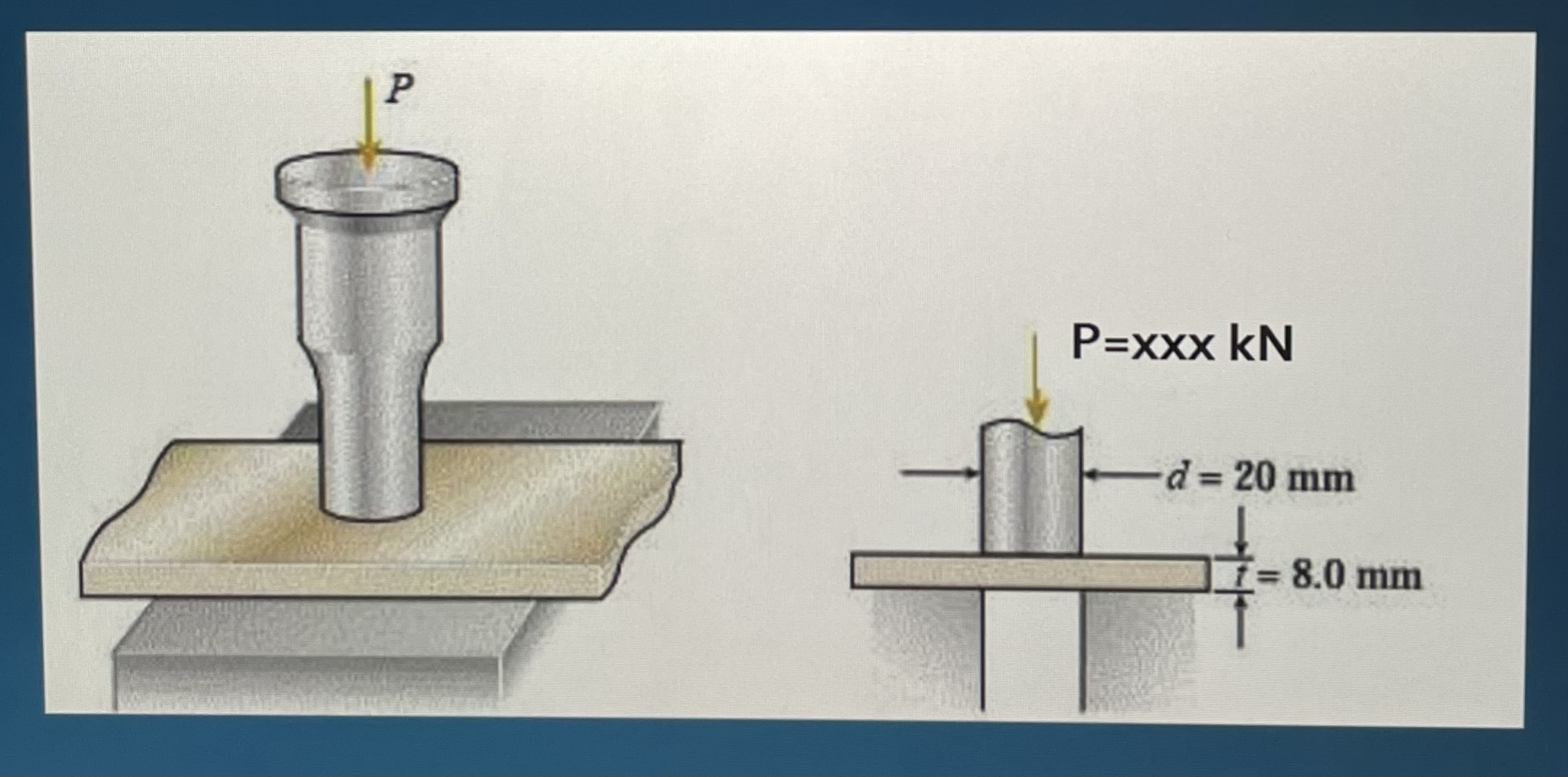 Draw A punch for making holes in steel plate is