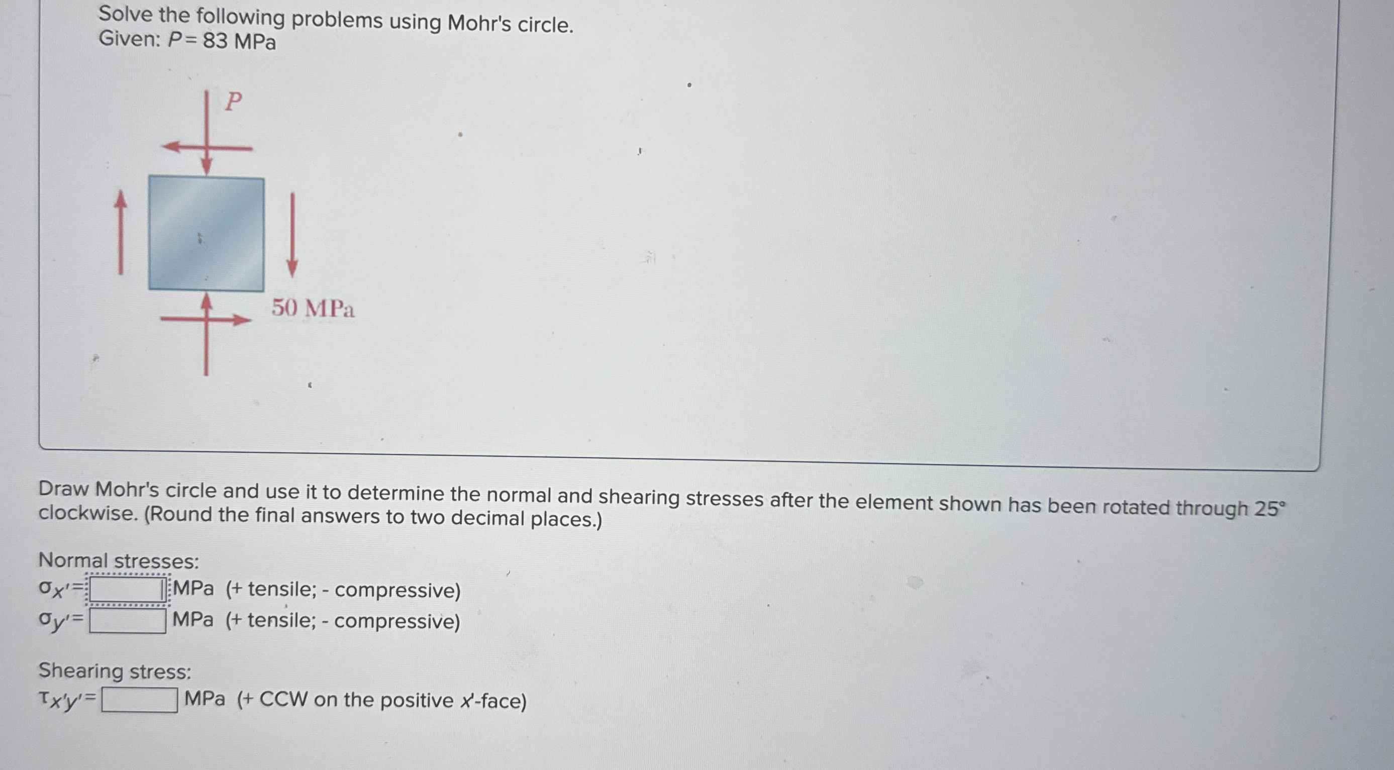 ! Required information Solve the following