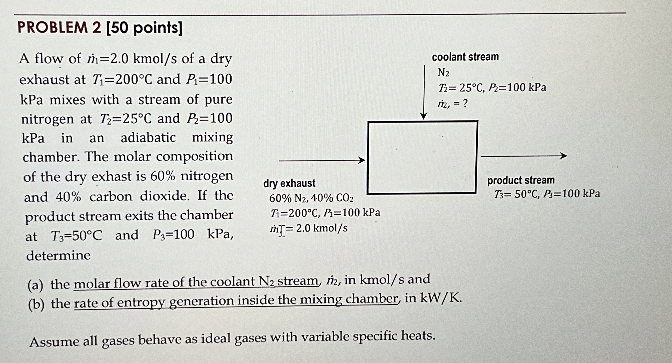 PROBLEM 2 [ 5 0 points ] A flow of n 1 = 2 . 0