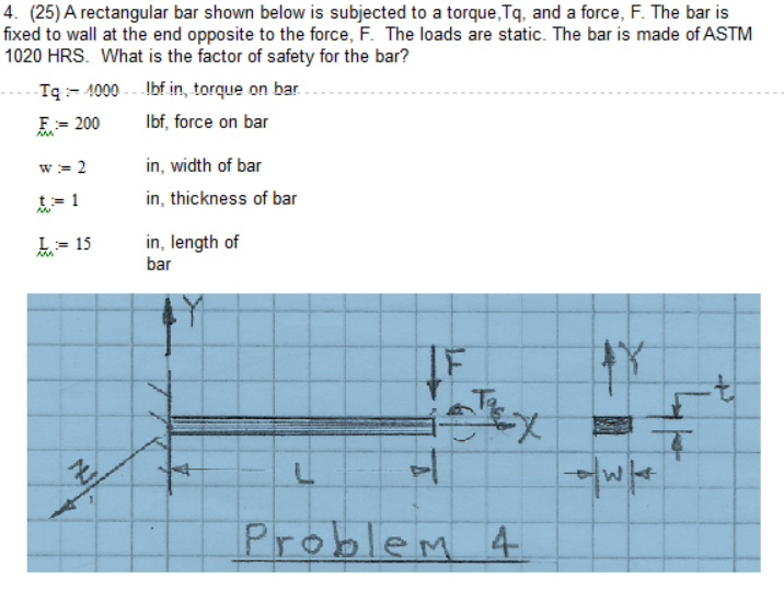 4 . ( 2 5 ) A rectangular bar shown below is