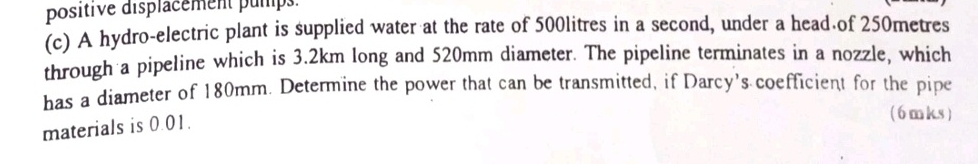 ( c ) A hydro - electric plant is supplied water