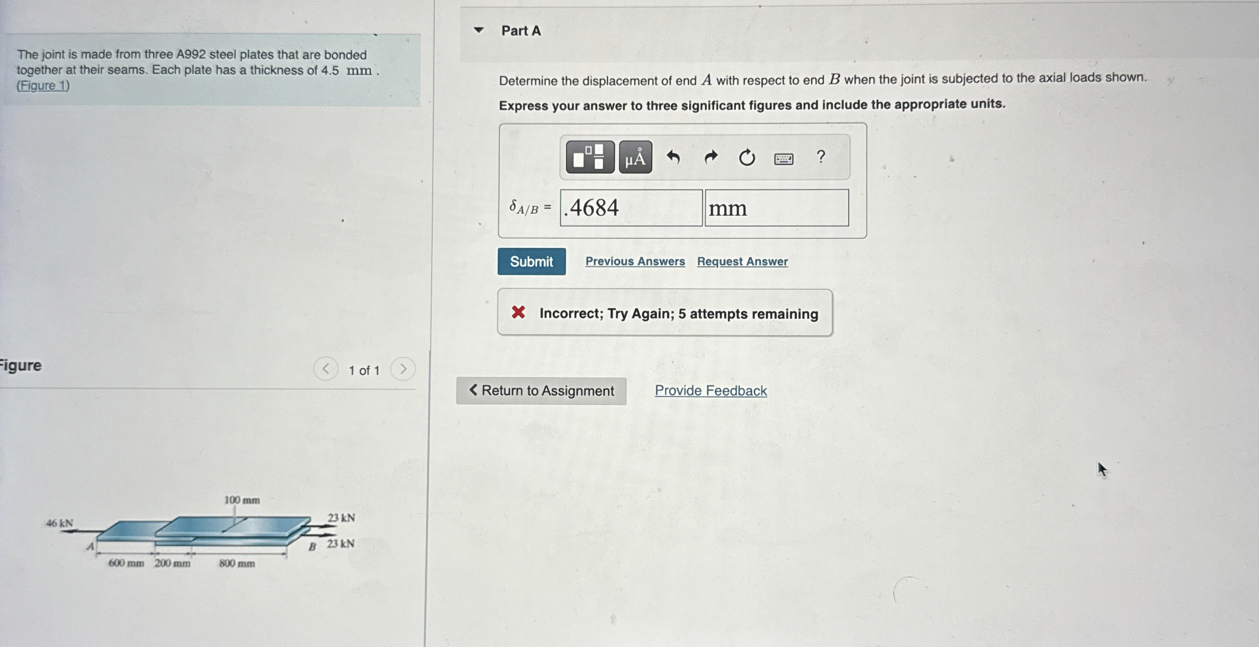 The joint is made from three A 9 9 2 steel plates