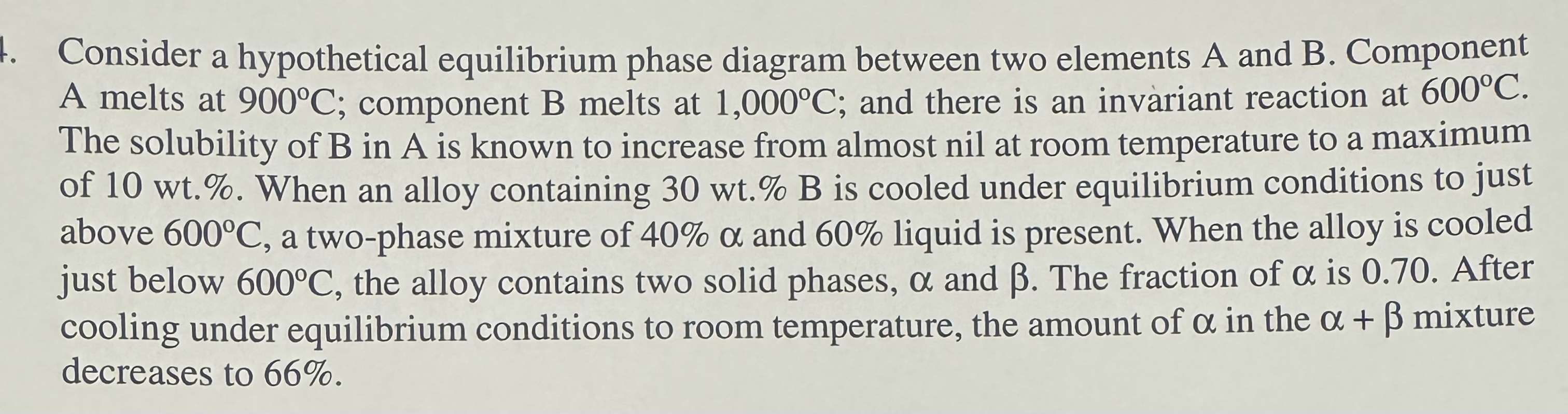 Consider a hypothetical equilibrium phase diagram