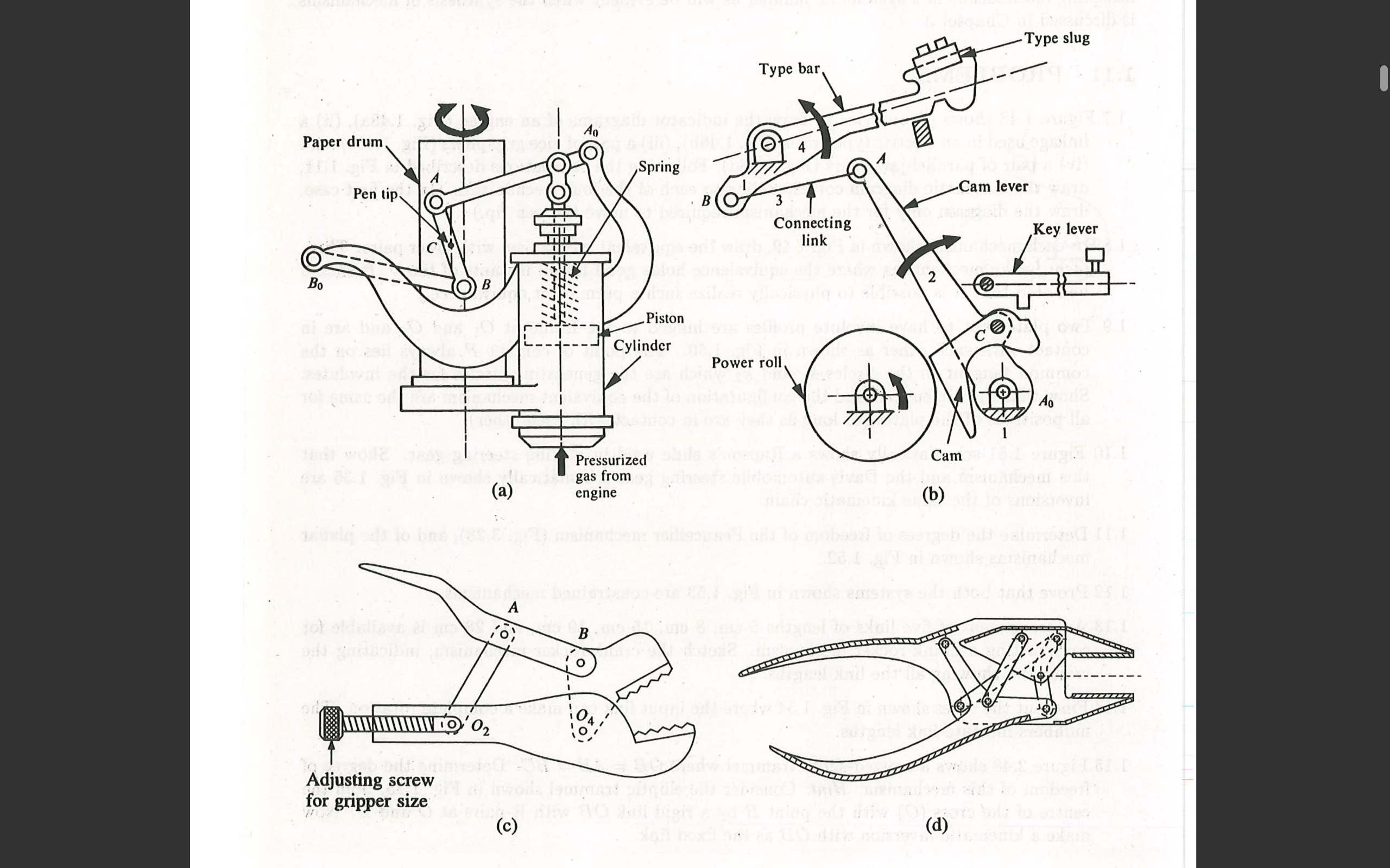 draw the kinematic diagram corresponding to each