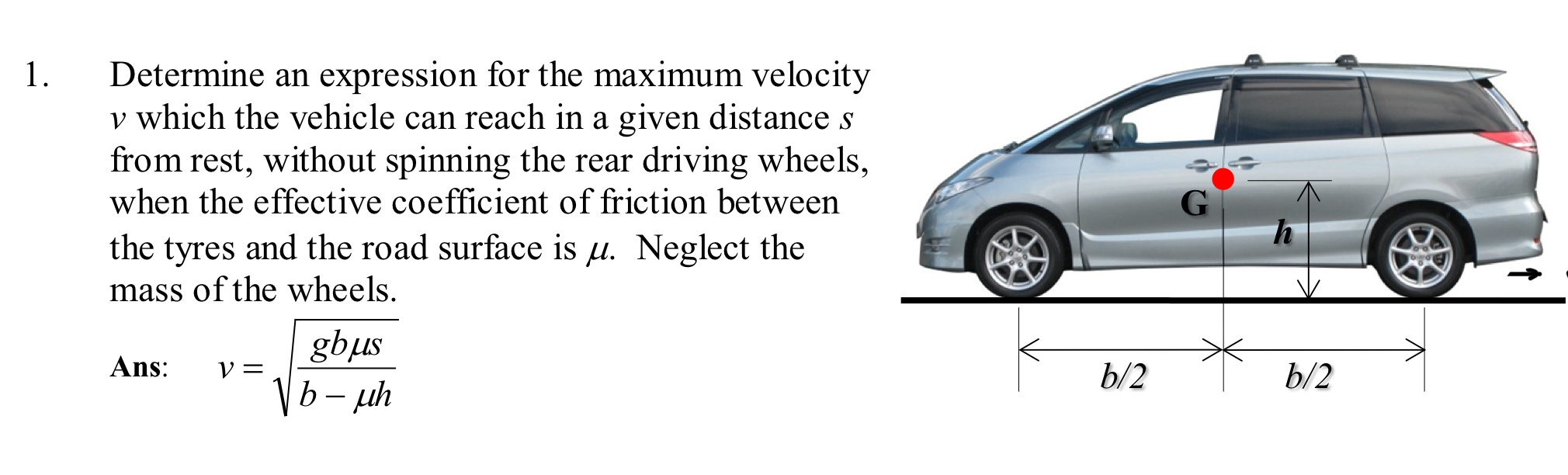 Determine an expression for the maximum velocity