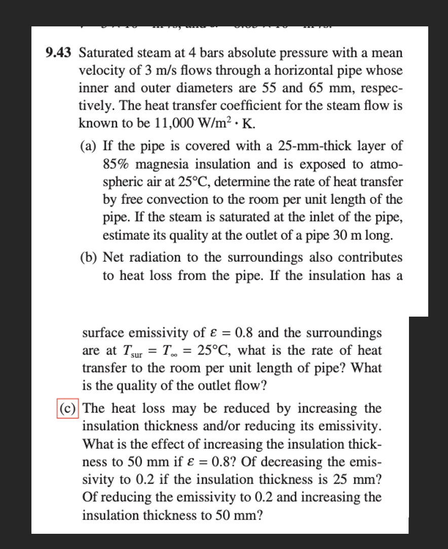 9 . 4 3 Saturated steam at 4 bars absolute