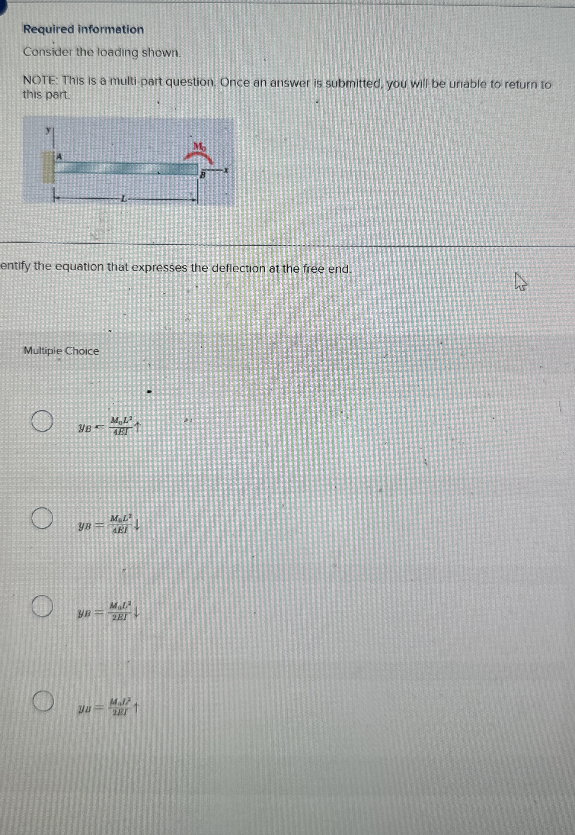 Required information Consider the loading shown.