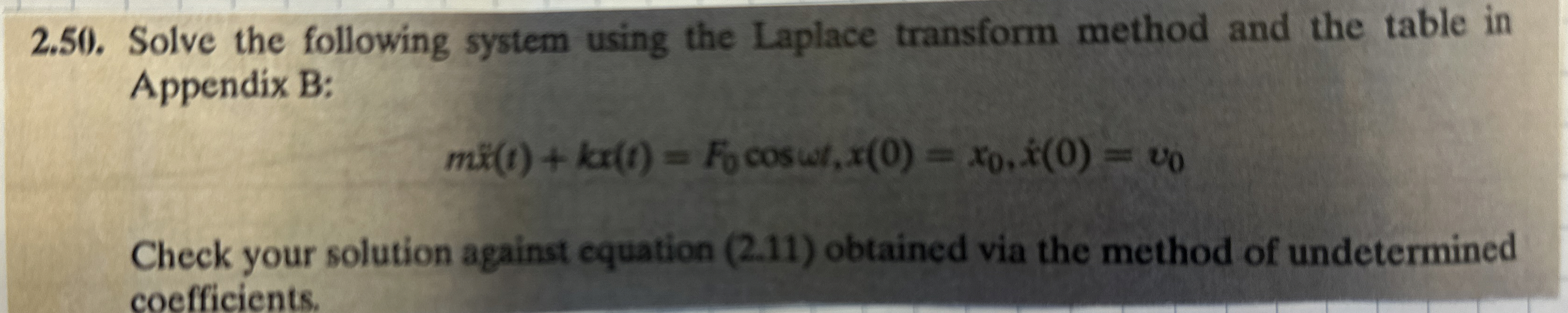2 . 5 0 . Solve the following system using the