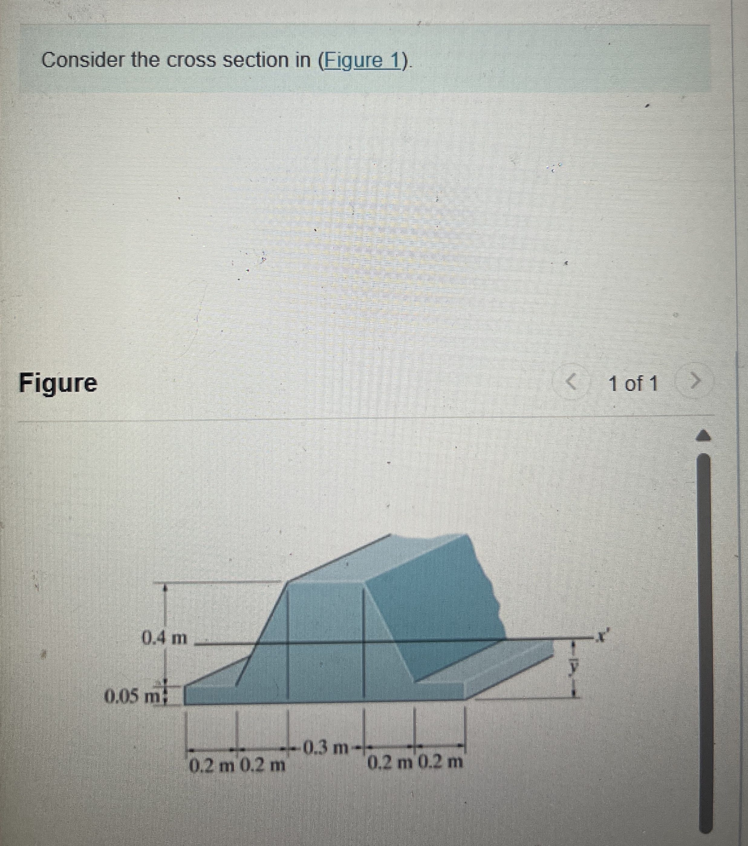 Determine the moment of inertia of the section