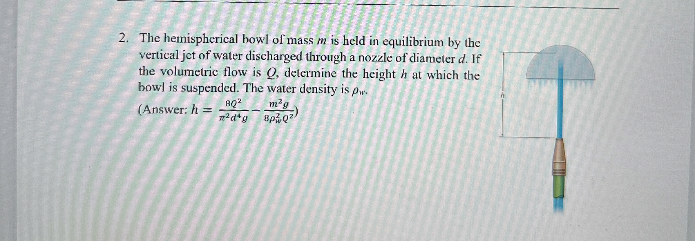 The hemispherical bowl of mass m is held in