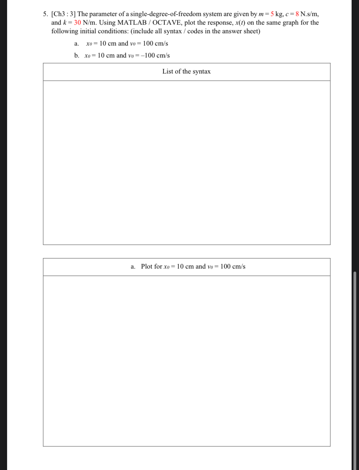 [ Ch 3 : 3 ] The parameter of a single - degree -