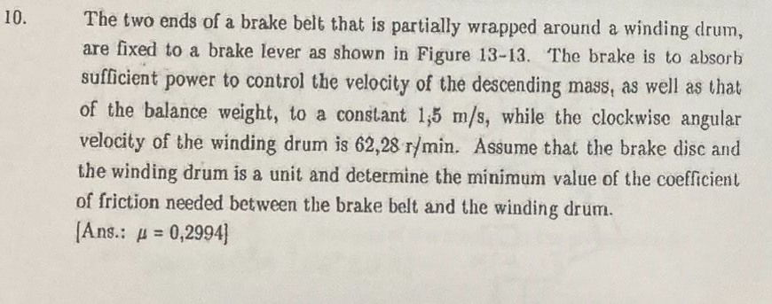 The two ends of a brake belt that is partially