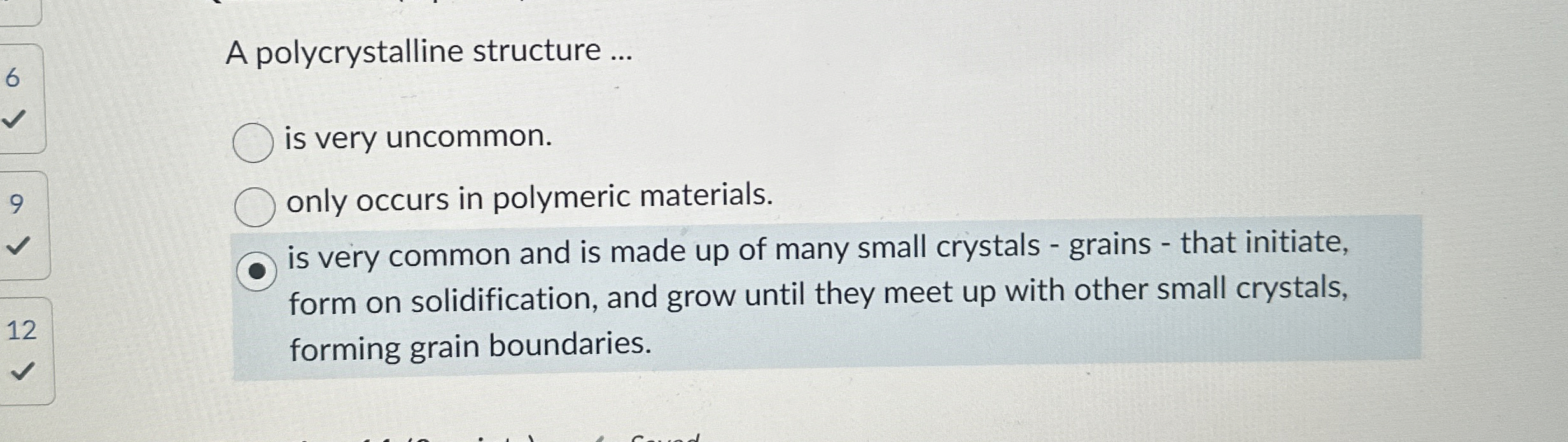 A polycrystalline structure . . . is very