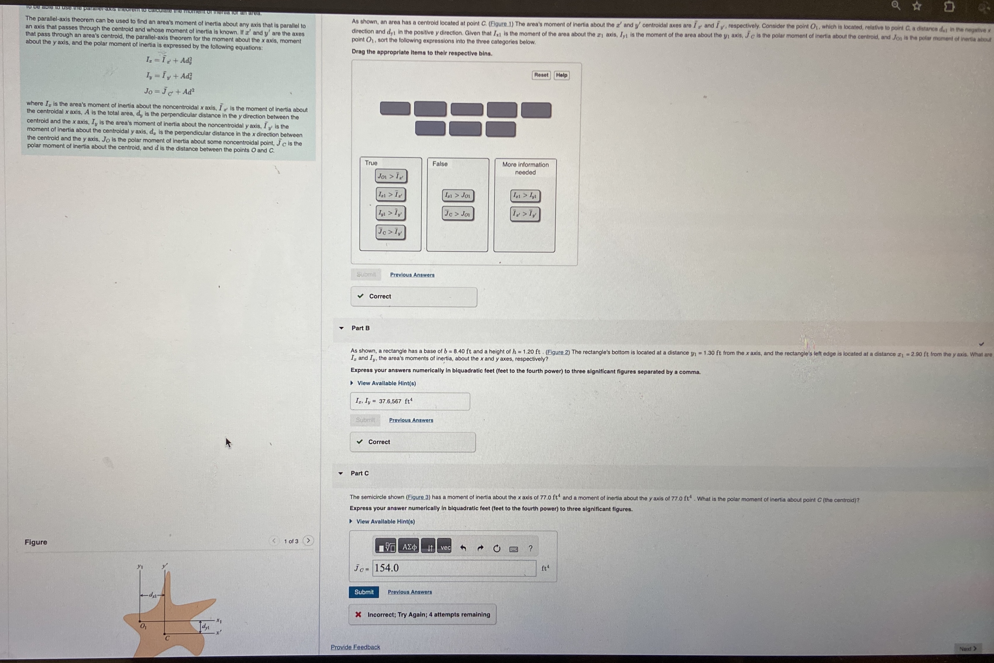 The paralle - axis theorem can be used to find an