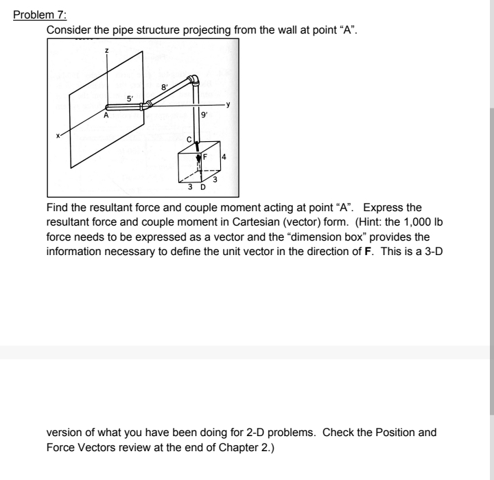 Problem 7 : Consider the pipe structure