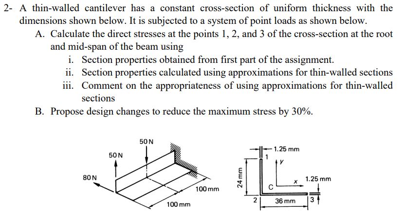 2 - A thin - walled cantilever has a constant