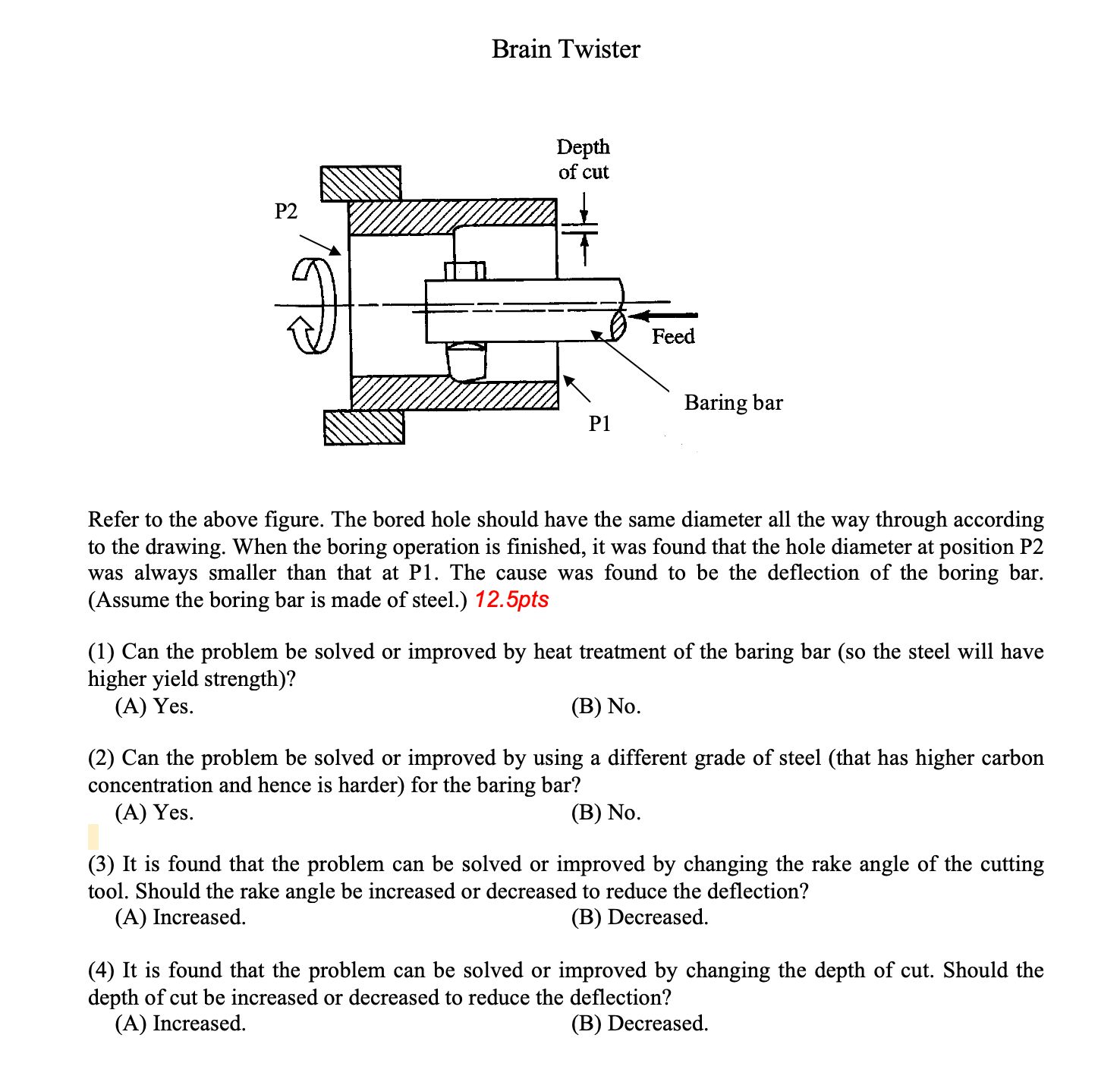 Refer to the above figure. The bored hole should