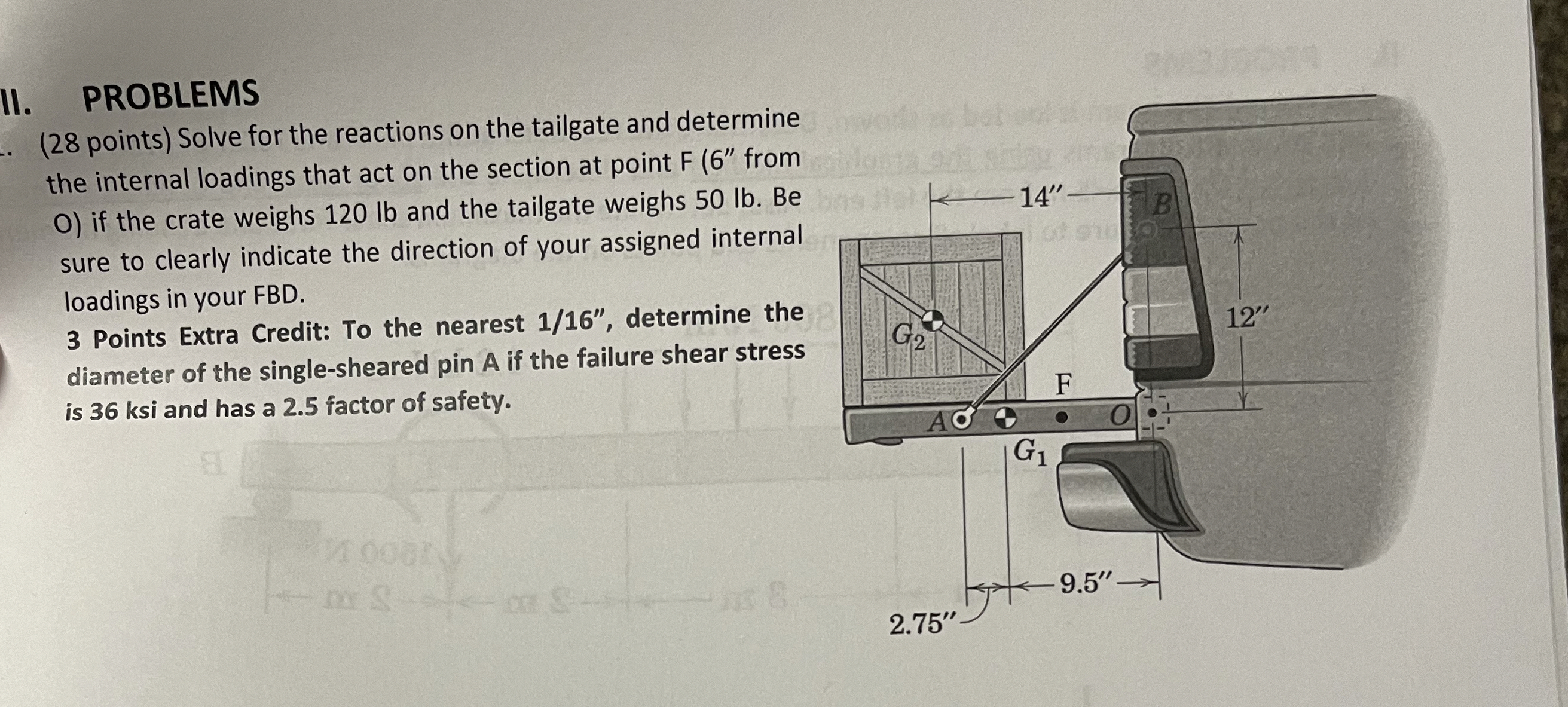 PROBLEMS ( 2 8 points ) Solve for the reactions