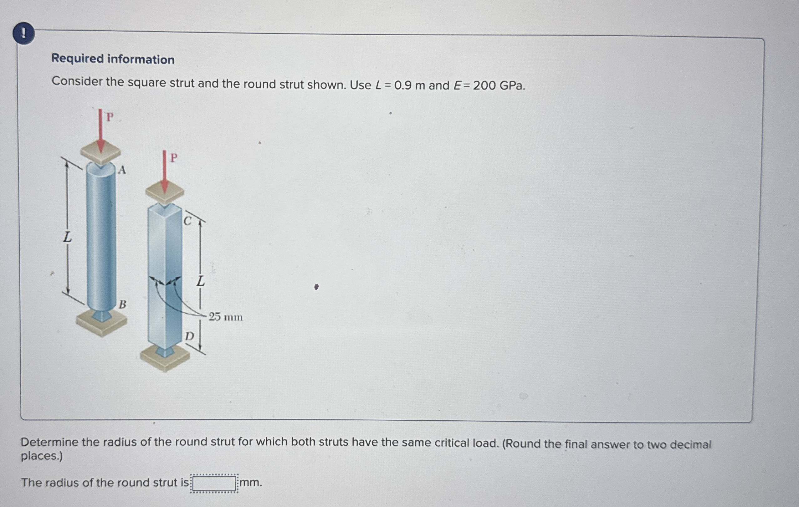 ! Required information Consider the square strut