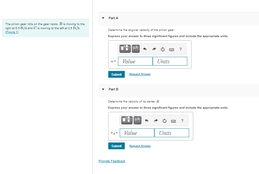 The pinion gear rolls on the gear racks. B is