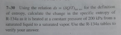 7 - 3 0 Using the relation d s = ( Q T ) i n t r