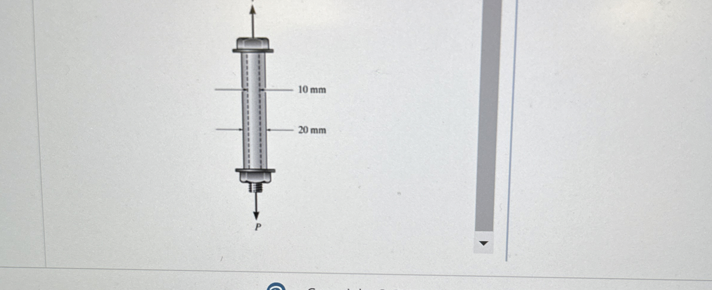 The 1 0 - mm - diameter shank of the steel bolt