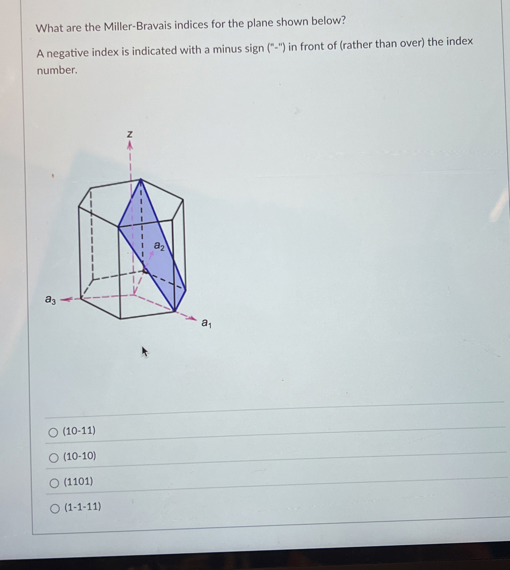 What are the Miller - Bravais indices for the