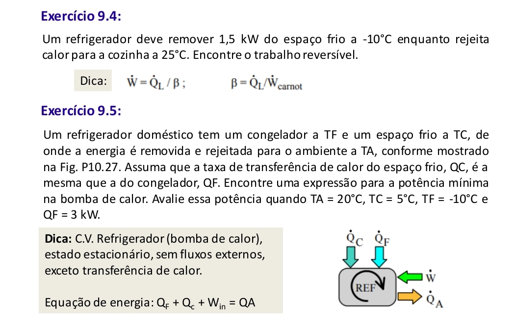 Exerc cio 9 . 4 : Um refrigerador deve remover 1