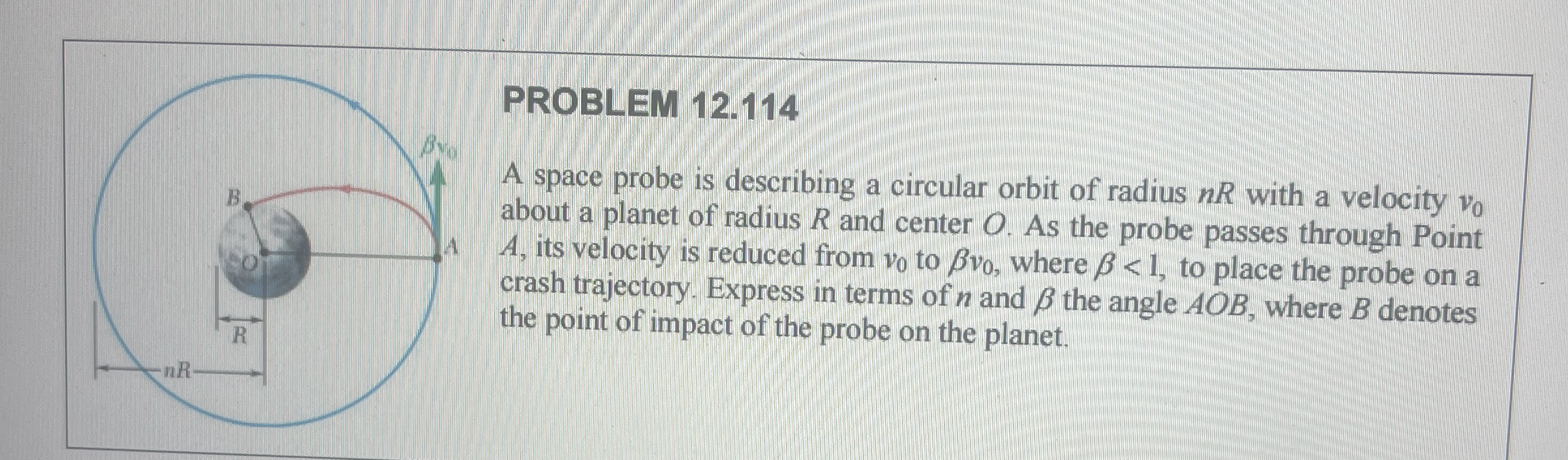 PROBLEM 1 2 . 1 1 4 A space probe is describing a