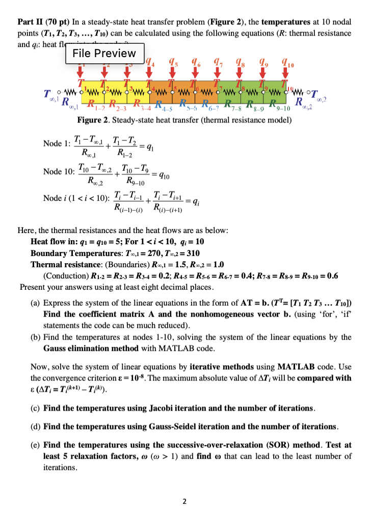 Part II ( 7 0 pt ) In a steady - state heat