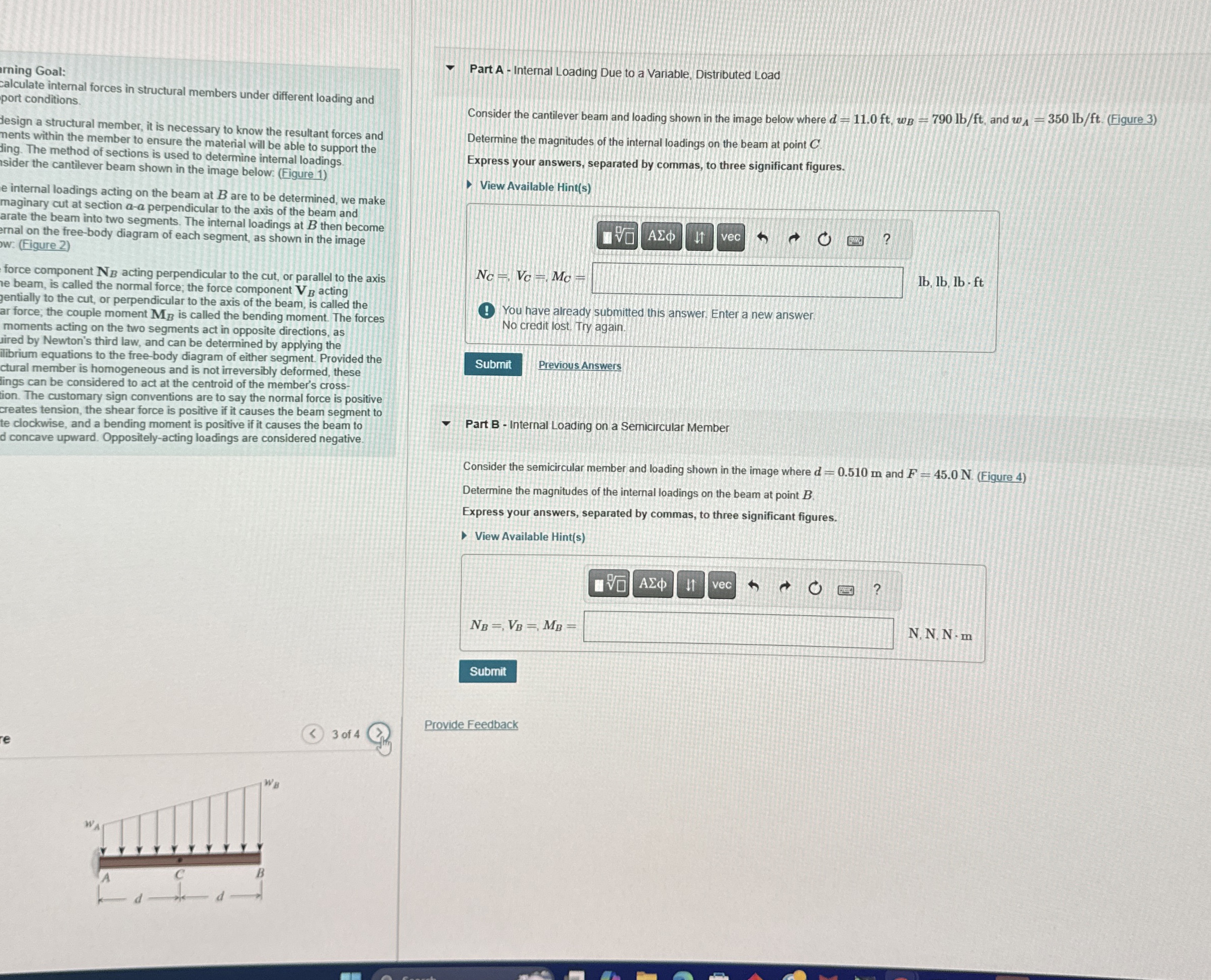 irning Goal: calculate internal forces in