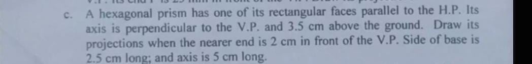 c . A hexagonal prism has one of its rectangular
