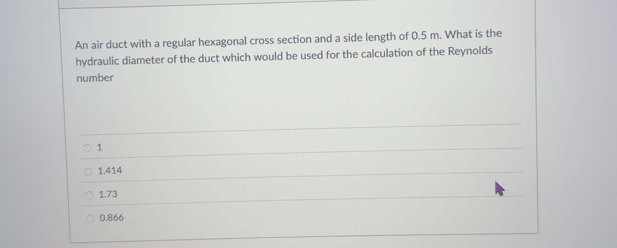 An air duct with a regular hexagonal cross